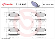 P 28 097 Sada brzdových destiček, kotoučová brzda PRIME LINE BREMBO