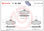 P 30 005 Sada brzdových destiček, kotoučová brzda PRIME LINE BREMBO