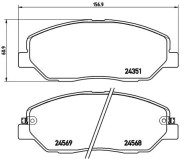 P 30 036 Sada brzdových destiček, kotoučová brzda PRIME LINE BREMBO