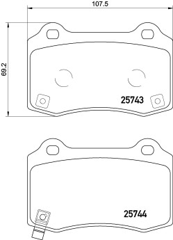 P 30 074E Sada brzdových destiček, kotoučová brzda TWO-PIECE DISCS LINE BREMBO