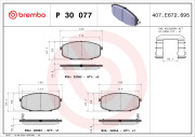 P 30 077 Sada brzdových destiček, kotoučová brzda PRIME LINE BREMBO