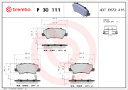 P 30 111 Sada brzdových destiček, kotoučová brzda PRIME LINE BREMBO