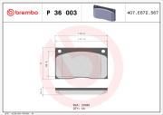 P 36 003 Sada brzdových destiček, kotoučová brzda PRIME LINE BREMBO