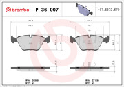 P 36 007 Sada brzdových destiček, kotoučová brzda PRIME LINE BREMBO