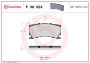 P 36 024 Sada brzdových destiček, kotoučová brzda PRIME LINE BREMBO