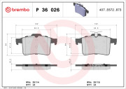 P 36 026 Sada brzdových destiček, kotoučová brzda PRIME LINE BREMBO