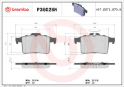 P36026N Sada brzdových destiček, kotoučová brzda BREMBO NAO LINE BREMBO