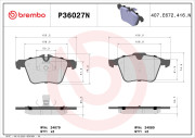 P36027N Sada brzdových destiček, kotoučová brzda BREMBO NAO LINE BREMBO