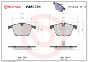P36028N Sada brzdových destiček, kotoučová brzda BREMBO NAO LINE BREMBO