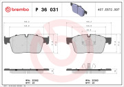 P 36 031 Sada brzdových destiček, kotoučová brzda PRIME LINE BREMBO