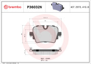 P36032N Sada brzdových destiček, kotoučová brzda PRIME LINE - Ceramic BREMBO