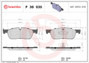 P 36 035 Sada brzdových destiček, kotoučová brzda PRIME LINE BREMBO