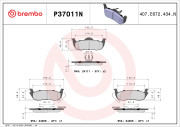 P37011N Sada brzdových destiček, kotoučová brzda BREMBO NAO LINE BREMBO
