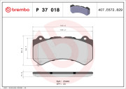 P 37 018 Sada brzdových destiček, kotoučová brzda PRIME LINE BREMBO