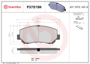 P37019N Sada brzdových destiček, kotoučová brzda PRIME LINE - Ceramic BREMBO