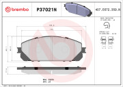 P37021N Sada brzdových destiček, kotoučová brzda PRIME LINE - Ceramic BREMBO