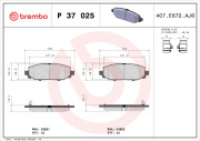 P 37 025 Sada brzdových destiček, kotoučová brzda PRIME LINE BREMBO