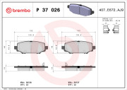 P 37 026 Sada brzdových destiček, kotoučová brzda PRIME LINE BREMBO