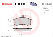 P 41 003 Sada brzdových destiček, kotoučová brzda PRIME LINE BREMBO