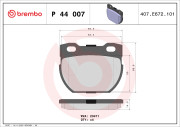 P 44 007 Sada brzdových destiček, kotoučová brzda PRIME LINE BREMBO