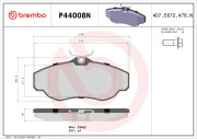 P44008N Sada brzdových destiček, kotoučová brzda BREMBO NAO LINE BREMBO
