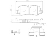 P44013N Sada brzdových destiček, kotoučová brzda BREMBO NAO LINE BREMBO