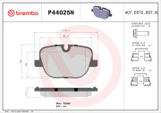 P44025N Sada brzdových destiček, kotoučová brzda BREMBO NAO LINE BREMBO