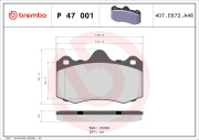 P 47 001 Sada brzdových destiček, kotoučová brzda PRIME LINE BREMBO