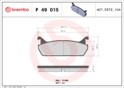 P 49 015 Sada brzdových destiček, kotoučová brzda PRIME LINE BREMBO