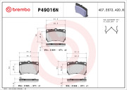 P49016N Sada brzdových destiček, kotoučová brzda BREMBO NAO LINE BREMBO