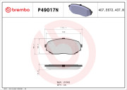 P49017N Sada brzdových destiček, kotoučová brzda BREMBO NAO LINE BREMBO