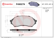 P49027N Sada brzdových destiček, kotoučová brzda BREMBO NAO LINE BREMBO