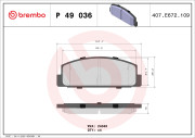 P 49 036 Sada brzdových destiček, kotoučová brzda PRIME LINE BREMBO