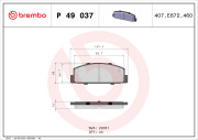 P 49 037 Sada brzdových destiček, kotoučová brzda PRIME LINE BREMBO