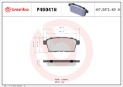 P49041N Sada brzdových destiček, kotoučová brzda BREMBO NAO LINE BREMBO