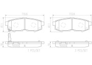 P49042N Sada brzdových destiček, kotoučová brzda BREMBO NAO LINE BREMBO