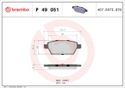 P 49 051 Sada brzdových destiček, kotoučová brzda PRIME LINE BREMBO