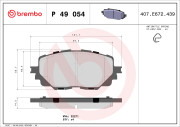 P 49 054 Sada brzdových destiček, kotoučová brzda PRIME LINE BREMBO