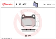 P 50 007 Sada brzdových destiček, kotoučová brzda PRIME LINE BREMBO