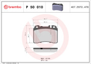 P 50 010 Sada brzdových destiček, kotoučová brzda PRIME LINE BREMBO