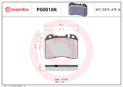 P50010N Sada brzdových destiček, kotoučová brzda BREMBO NAO LINE BREMBO
