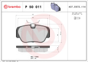 P 50 011 Sada brzdových destiček, kotoučová brzda PRIME LINE BREMBO