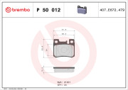 P 50 012 Sada brzdových destiček, kotoučová brzda PRIME LINE BREMBO