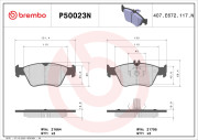 P50023N Sada brzdových destiček, kotoučová brzda PRIME LINE - Ceramic BREMBO