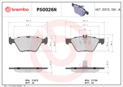 P50026N Sada brzdových destiček, kotoučová brzda PRIME LINE - Ceramic BREMBO