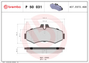 P 50 031 Sada brzdových destiček, kotoučová brzda PRIME LINE BREMBO