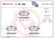 P 50 045 Sada brzdových destiček, kotoučová brzda PRIME LINE BREMBO