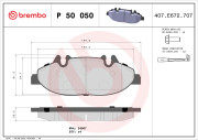 P 50 050 Sada brzdových destiček, kotoučová brzda PRIME LINE BREMBO