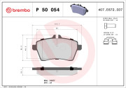 P 50 054 Sada brzdových destiček, kotoučová brzda PRIME LINE BREMBO