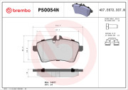 P50054N Sada brzdových destiček, kotoučová brzda PRIME LINE - Ceramic BREMBO